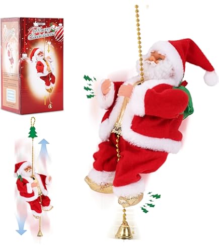 SUPER CLIMBHNG SANTA スーパークライミングサンタ Amazon.com: Gfilay Climbing Santa with Music, Christmas Tree